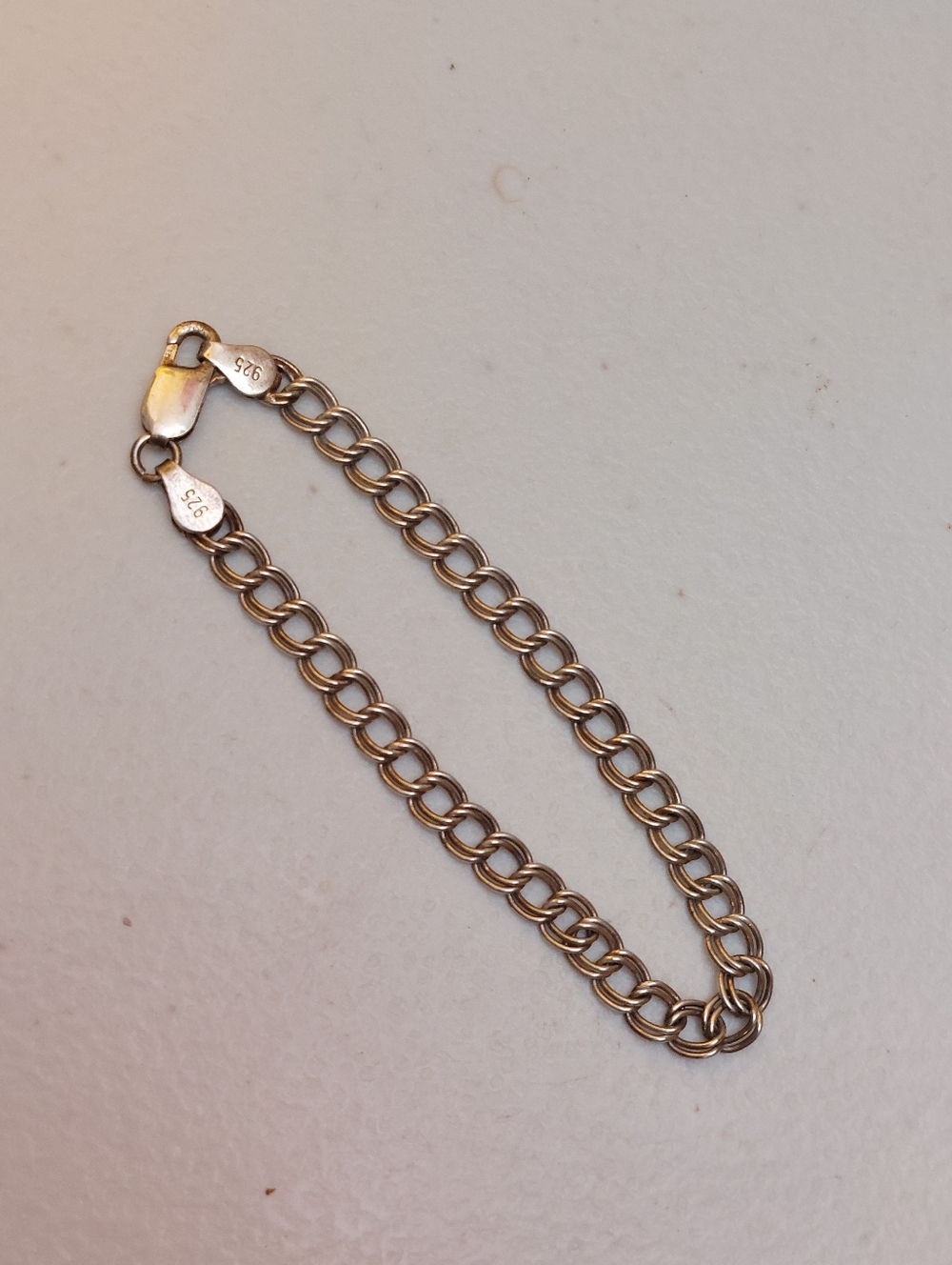 925 Italy 5mm Double Link Chain Sterling Silver Bracelet